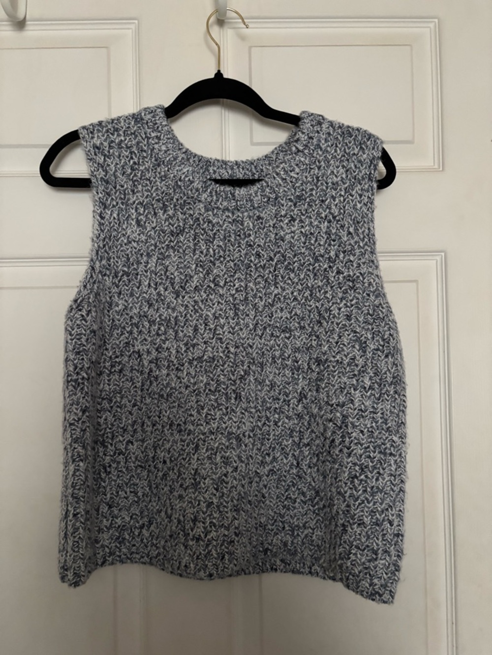 Tahari Marled Blue and Gray Knit Sweater Vest